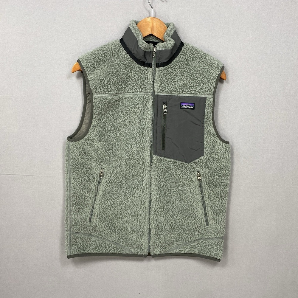 Patagonia Classic Retro X Vest Mens S Gray Deep Pile Fleece Hiking 23047
